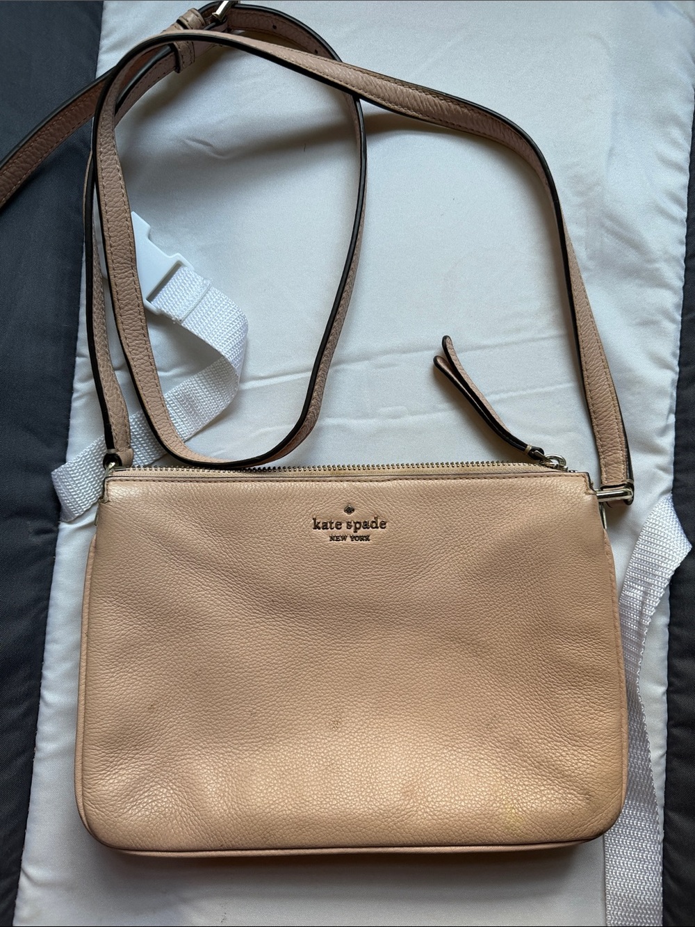 kate spade Blush Pink Pebbled Leather Crossbody Bag